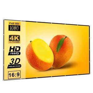 Egiant 120 inch 16:9 Portable Projector Screen Wrinkle Free 4K HD Ready